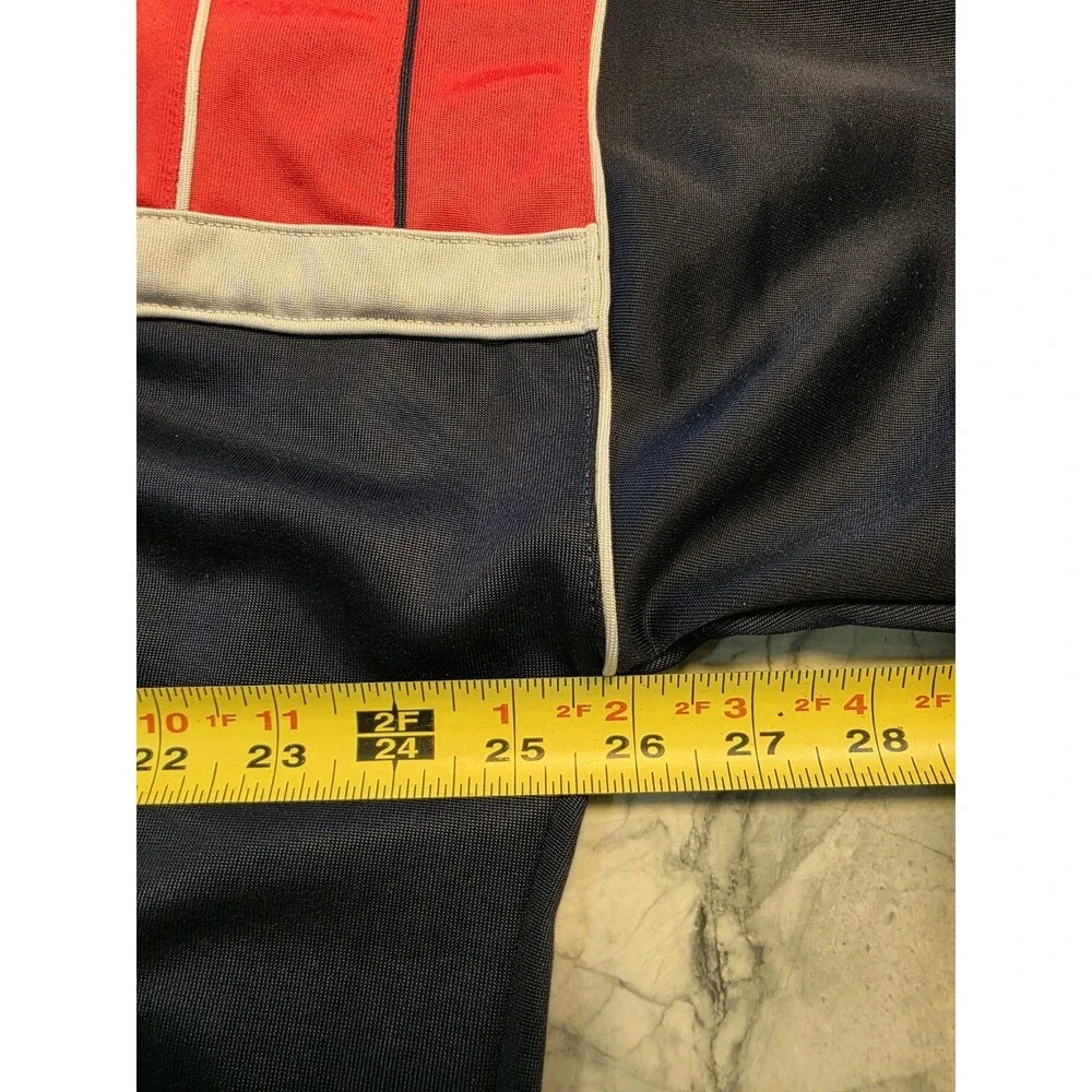Vintage 80s Adidas Track Jacket Large Tall Red Navy Blue Colorblock Trefoil LT